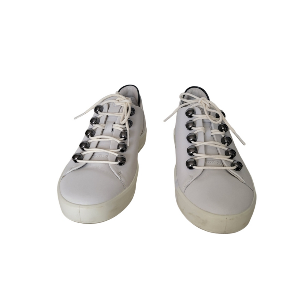 Ecco White and Black Women's Sneakers - Picture 3 of 11